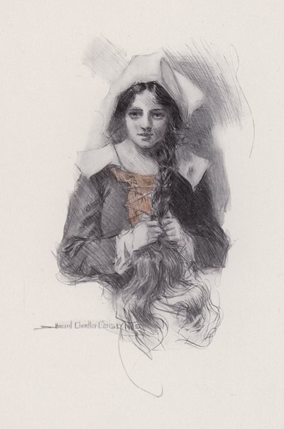 Ilustración de Evangeline, A Tale of Arcadie, de Henry Wadsworth Longfellow (litografía) de Howard Chandler (after) Christy