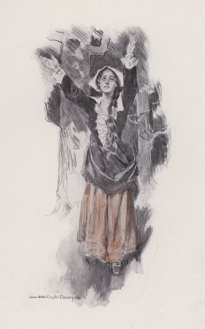 Ilustración de Evangeline, A Tale of Arcadie, de Henry Wadsworth Longfellow (litografía) de Howard Chandler (after) Christy