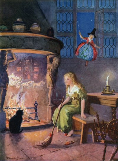 Cenicienta (litografía en color) de Howard Davie