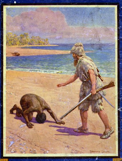 Crusoe y Man Friday, ilustración para 
