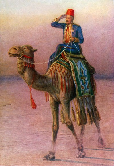 General Gordon en el desierto (litografía en color) de Howard Davie