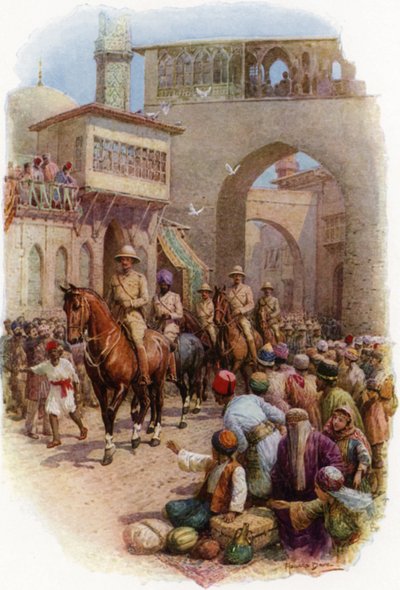 El General Maude entrando en Bagdad. La Metrópolis de Oriente 11 de marzo de Howard Davie