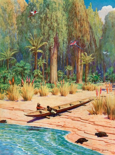 Ilustración para Robinson Crusoe de Howard Davie