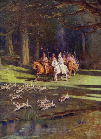 Toda la empresa parte hacia el bosque (litografía en color) de Howard Davie