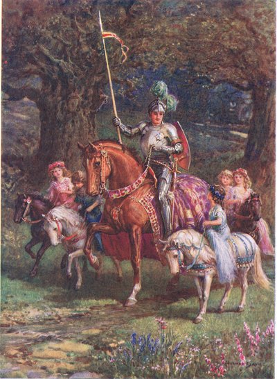 Bajo la guía de San Patricio, de "San Patricio de Irlanda", Los siete campeones de la cristiandad, por Rose Yeatman Woolf, publicado por Raphael Tuck de Howard Davie