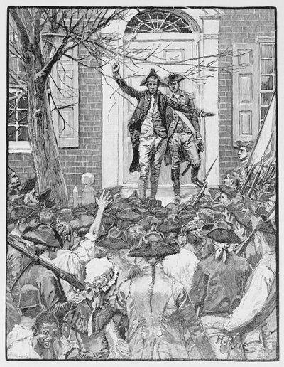 Alexander Hamilton Dirigiéndose a la Multitud, ilustración de 