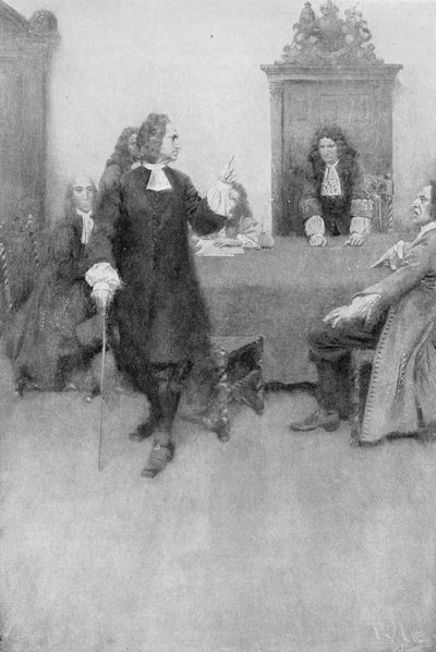 Una entrevista entre Sir Edmund Andros y James Blair, ilustración de 