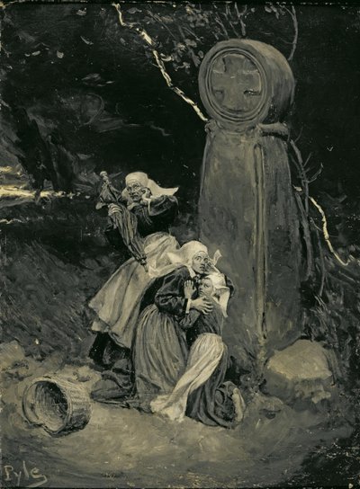Campesinos bretones en una cruz de camino, de "El perdón de Santa Ana de Auray" de William Perry Northrup, publicado en Scribner