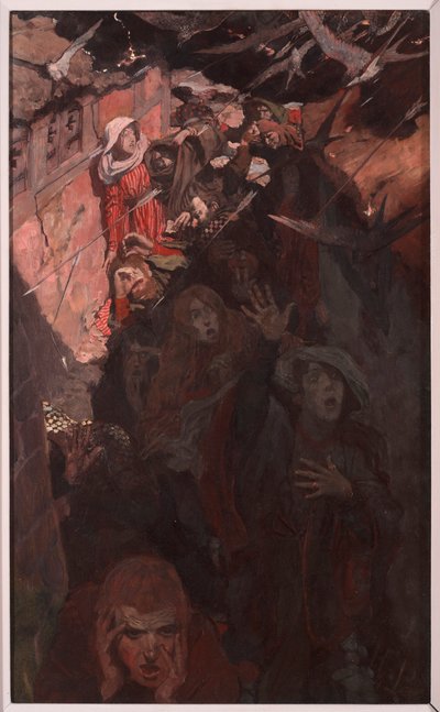 Bringing Fire and Terror to the Rooftree and Bed, de "The Birds of Cirencester" de Bret Harte (1836-1902), publicado en Scribner