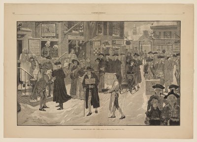 Mañana de Navidad en la antigua Nueva York de Howard Pyle