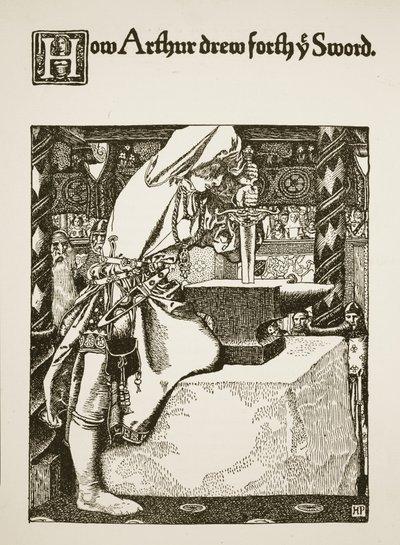 Cómo Arturo sacó la espada, ilustración de 