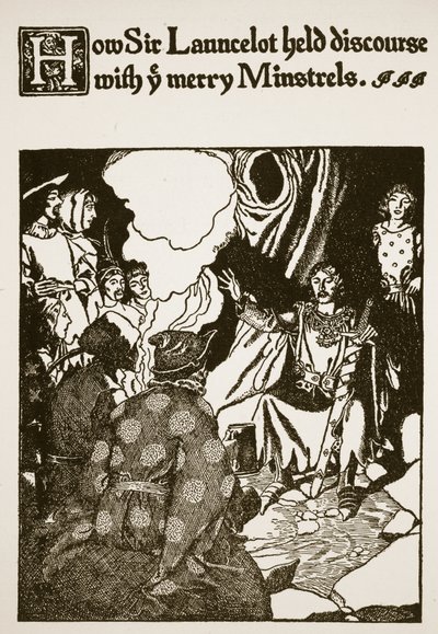 Cómo Sir Launcelot conversó con los Alegres Juglares, ilustración de 