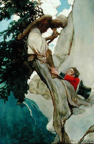 Me agarré a su tobillo, de "Simbad en Burrator", de Arthur Quiller-Couch (1863-1944), publicado en Scribner