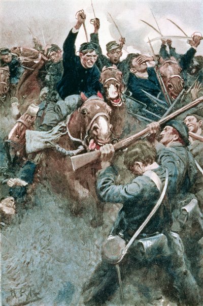 La Brigada de Jackson Parada Como un Muro de Piedra ante el Ataque Federal en Bull Run, ilustración de 