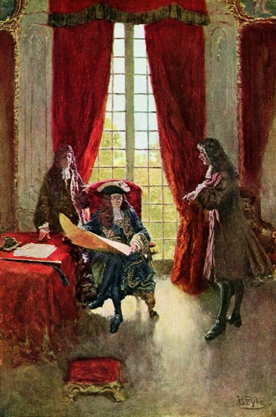 La Salle pide al rey permiso para explorar el Mississippi, ilustración de 