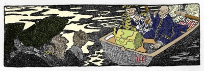 El pirata Jack Ballister "La historia de las fortunas de Jack Ballister" en "Libro de piratas, bucaneros y filibusteros del Mar Caribe", ilustrado por Howard Pyle (1853-1911), ilustrador estadounidense de Howard Pyle