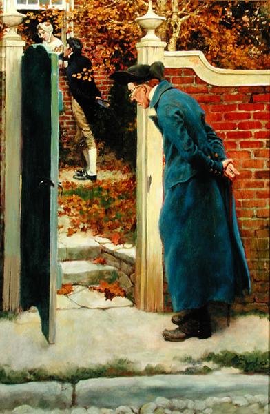 El viejo Jacob van Kleeke nunca había favorecido el traje de nuestro héroe, para "El cofre misterioso" de Howard Pyle, publicado en Harper