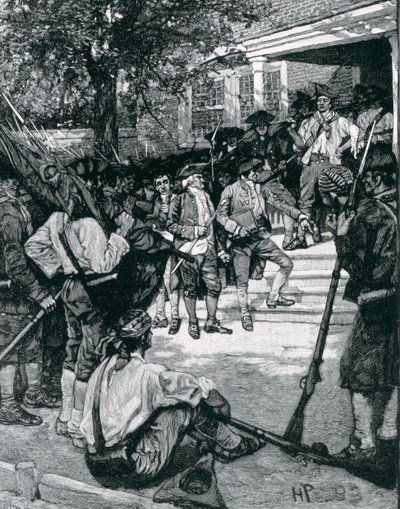 La turba de Shays en posesión de un juzgado, ilustración de 