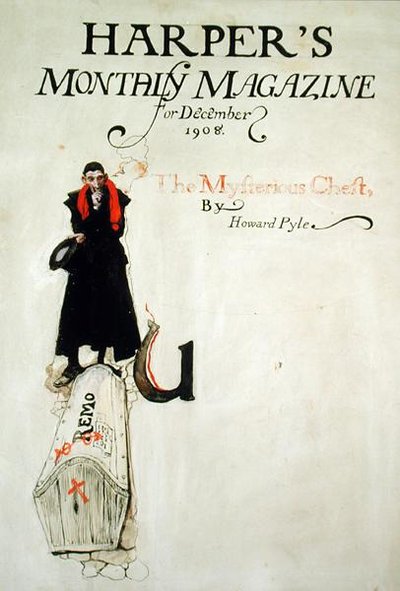 Pieza de cola de "The Mysterious Chest" de Howard Pyle, publicada en Harper