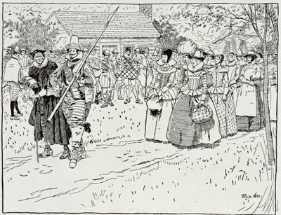 La llegada de las jóvenes a Jamestown, 1621, de Harper