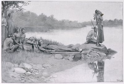 La muerte del jefe indio Alexander, hermano del rey Philip, ilustración de 