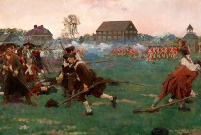Lucha en Lexington Common, 19 de abril de Howard Pyle