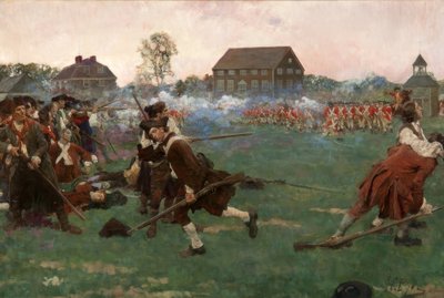 La lucha en Lexington Common, 19 de abril de 1775 de Howard Pyle