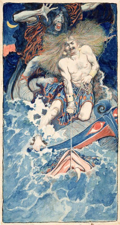 La pesca de Thor e Hymir, de "North Folk Legends of the Sea" de Howard Pyle, publicado en Harper