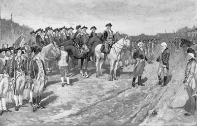 La rendición de Cornwallis en Yorktown, ilustración de 