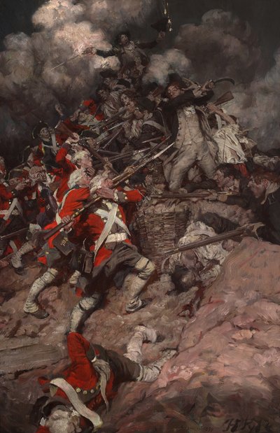 Treparon por el parapeto y se abalanzaron sobre la cresta, a toda velocidad, sobre los británicos. de Howard Pyle