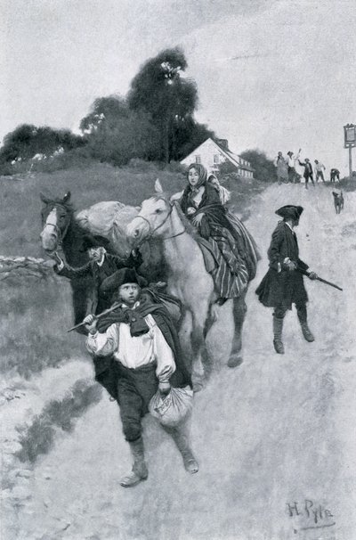 Refugiados tories en su camino a Canadá, ilustración de 