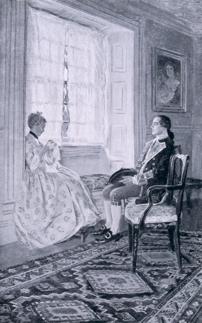 Washington y Mary Philipse, ilustración de 