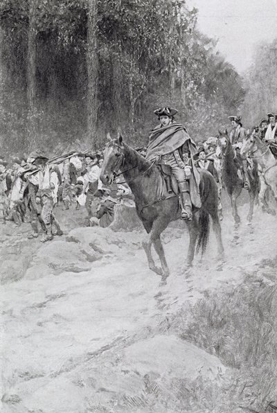 La retirada de Washington de Great Meadows, ilustración de 