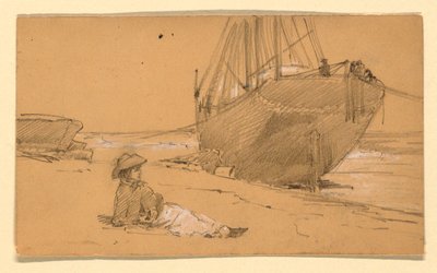 Dibujo, En la orilla, 1884 de Howard Russell Butler