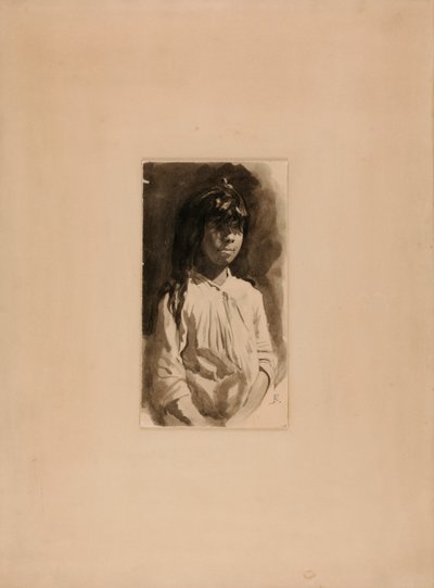 Cabeza de niña mesdada de Howard Russell Butler
