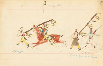 Osage, Gran Nariz, Mujeres Osage, 1874-75 de Howling Wolf