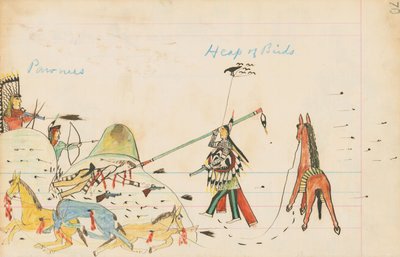 Pawnees y Montón de Pájaros, 1874-75 de Howling Wolf