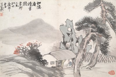 Lectura en el Estudio Secluded Pine (Song yin an) de Hu Gongshou
