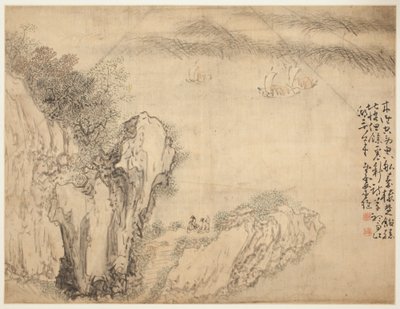 Paisajes y figuras: Paisaje de Huang Shen