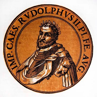 Retrato en medallón de Rodolfo II, Emperador del Sacro Imperio Romano de Hubert (after) Goltzius