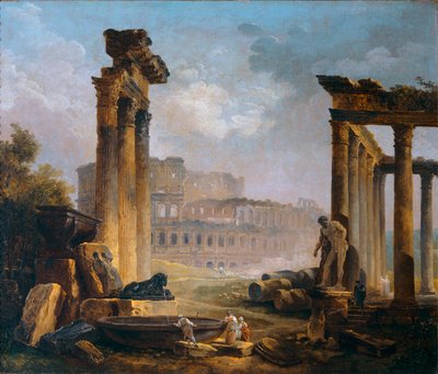 Ruines romaines avec le Colisee - Ruinas romanas con el Coliseo ... de Hubert (circle of) Robert