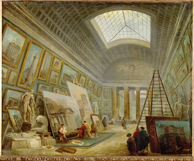 Un museo galería de arte romano - Un museo galería de arte romano ... de Hubert (circle of) Robert