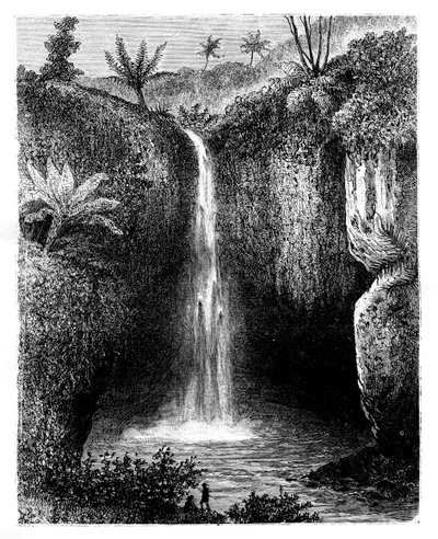 Caída del río, Tondano, Indonesia, siglo XIX de Hubert Clerget