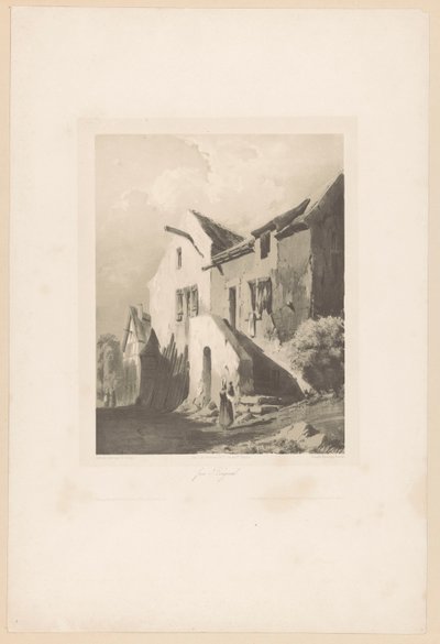 Casas cerca de Bougival Pres Bougival (título sobre el objeto) Fragmentos de paisajes (título de la serie) Fragments de paysages (título de la serie) de Hubert Clerget