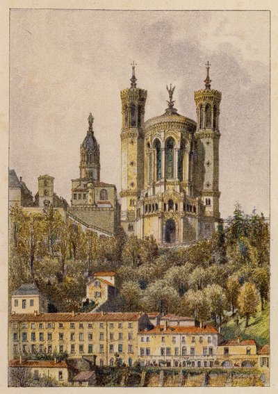 Notre-Dame De Fourvieres, A Lyon (litografía en color) de Hubert Clerget