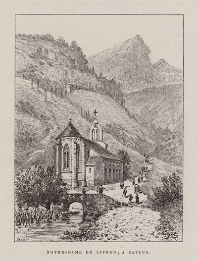 Notre-Dame De Livron, A Caylus (grabado) de Hubert Clerget