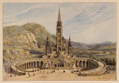 Notre-Dame De Lourdes (litografía en color) de Hubert Clerget