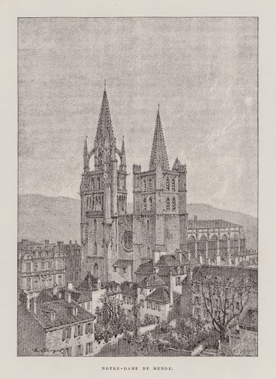 Notre-Dame De Mende (grabado) de Hubert Clerget