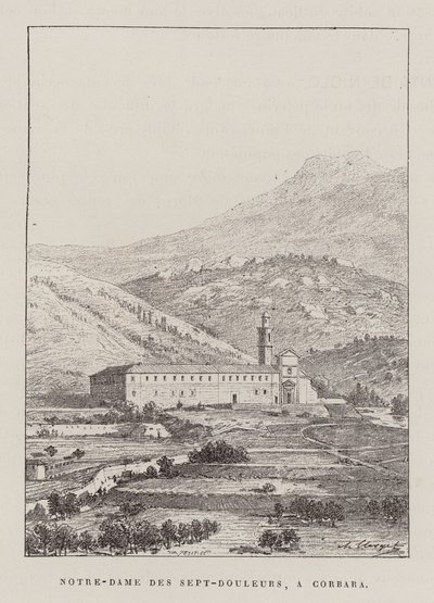 Notre-Dame Des Sept-Douleurs, A Corbara (grabado) de Hubert Clerget
