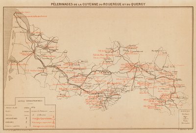 Pelerinages De La Guyenne Du Rouergue Et Du Quercy (litografía en color) de Hubert Clerget